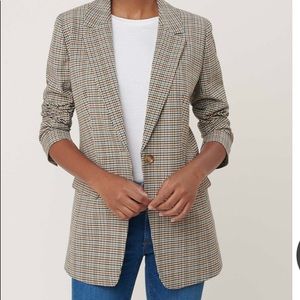 Petite Checked Long Modern Blazer